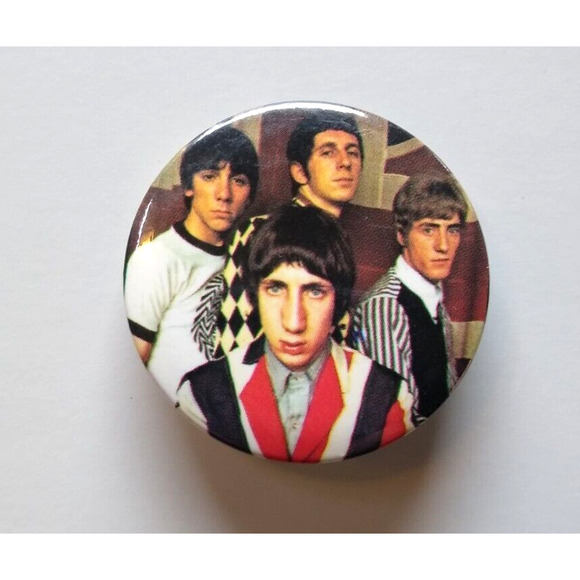 The Who Band Shot Badge Button Pin Unused Old Stock Pinback 1989 Rock Music Mod - Picture 2 of 3